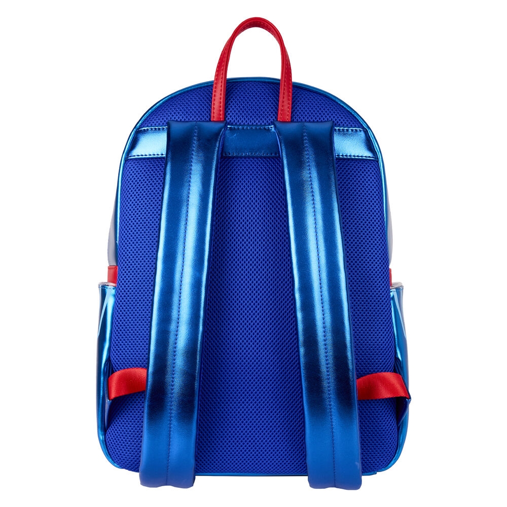 Mochila azul metalizada de Superman DC Comics Loungefly con emblema frontal - 2
