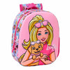Mochila 3D rosa de Barbie con personaje canino