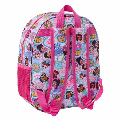 Mochila 3D rosa de Barbie con personaje canino - 3