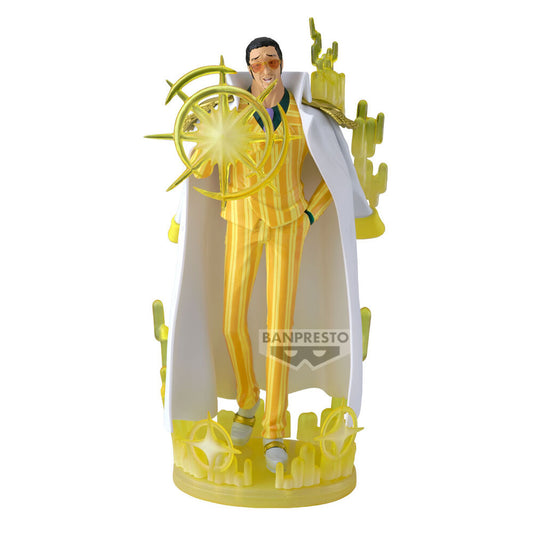 Figura de Borsalino de One Piece con traje amarillo y efectos de energía