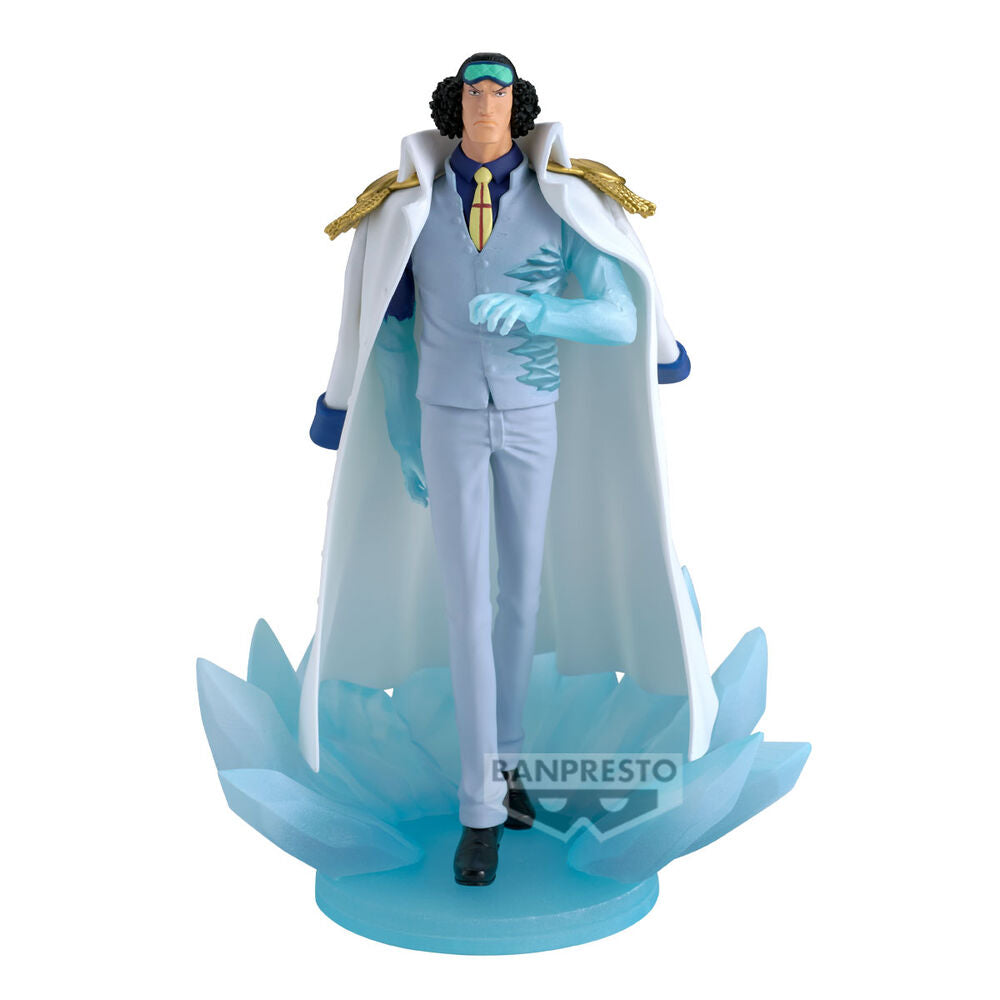 Figura de Kuzan de One Piece con efecto de hielo azul