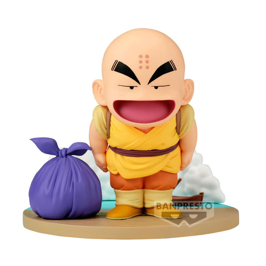 Figura de Krillin de Dragon Ball History Box sobre base escénica