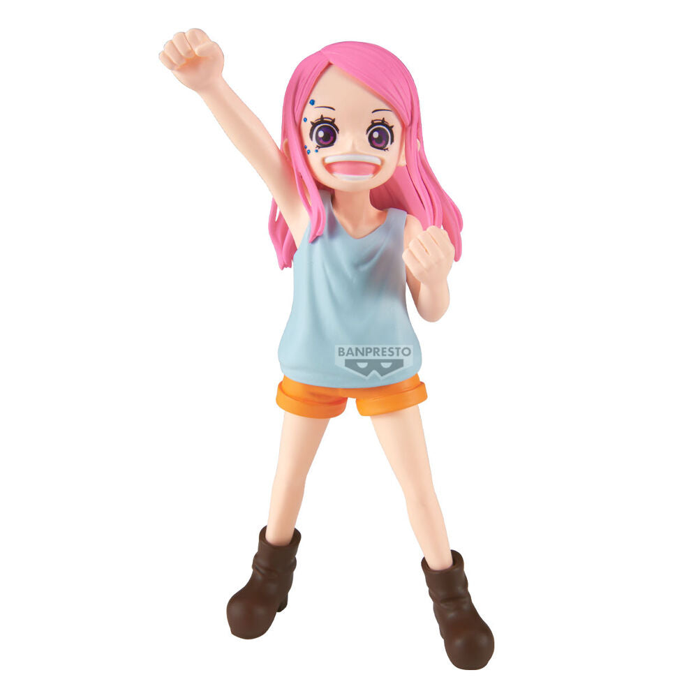 Figura de Jewelry Bonney de One Piece con cabello rosa y puño levantado