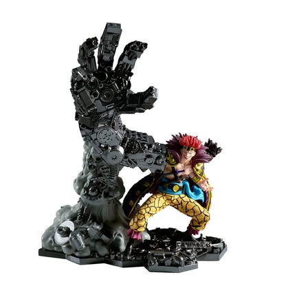 Figura Banpresto de Eustass Kid de One Piece con estructura mecánica