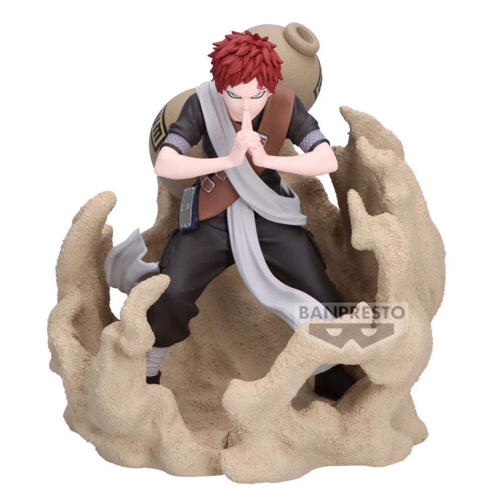 Figura de Gaara de Naruto Shippuden con calabaza y formaciones de arena