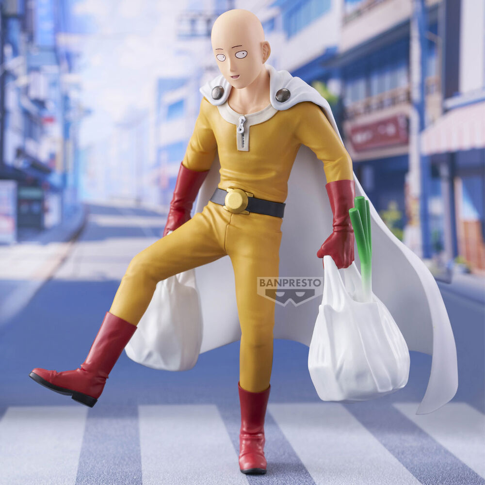 Figura de Saitama de One Punch Man con capa y bolsas de la compra - 2