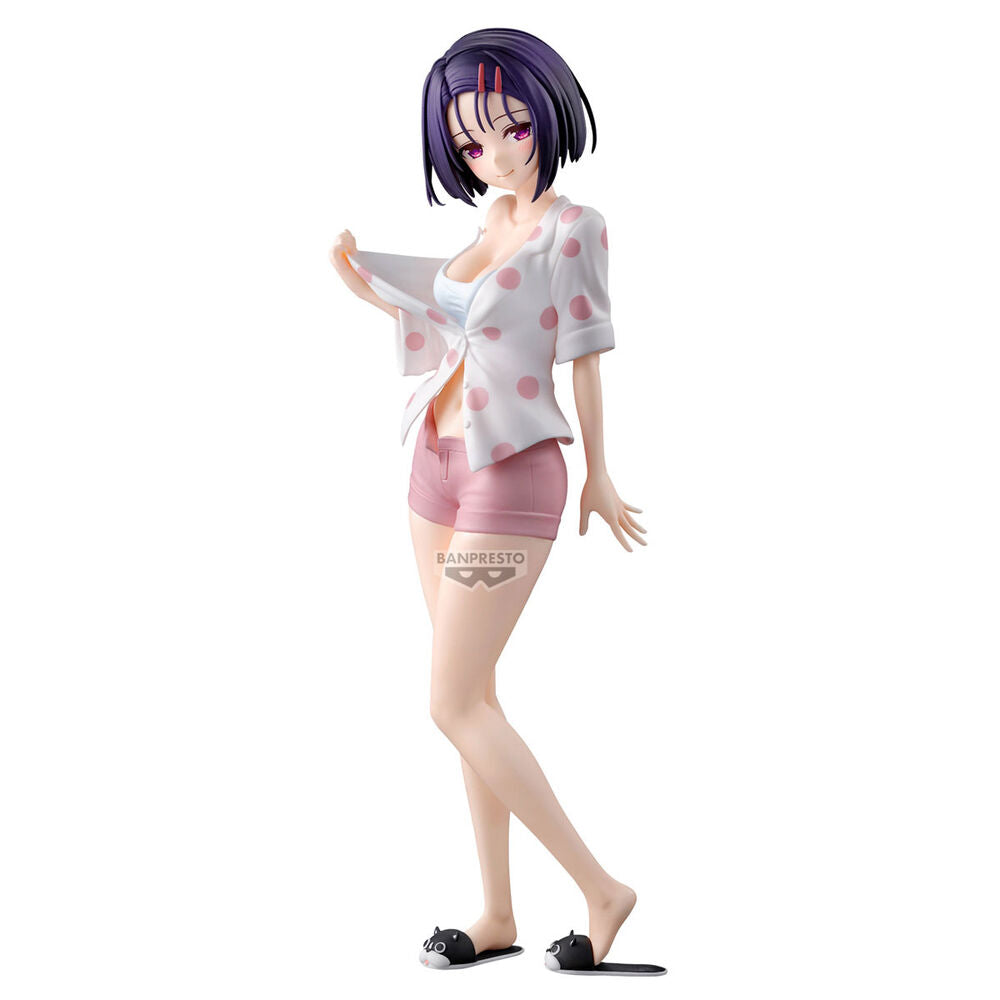 Figura de Haruna Sairenji de To LOVEru Darkness con conjunto rosa y blanco de lunares - 3