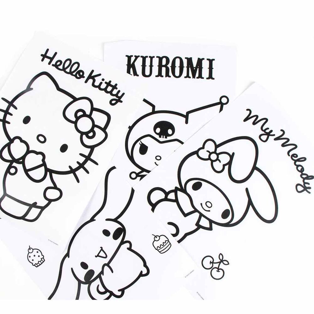 Set de papelería Hello Kitty and Friends con lápices, rotuladores, estuche y bloc - 4