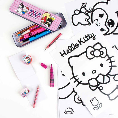 Set de papelería Hello Kitty and Friends con lápices, rotuladores, estuche y bloc - 5