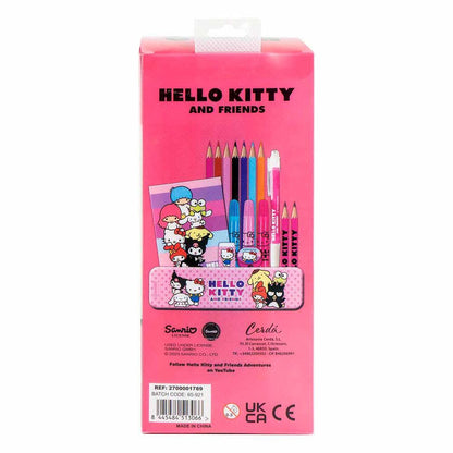 Set de papelería rosa Hello Kitty y Friends con materiales de dibujo y pegatinas - 3
