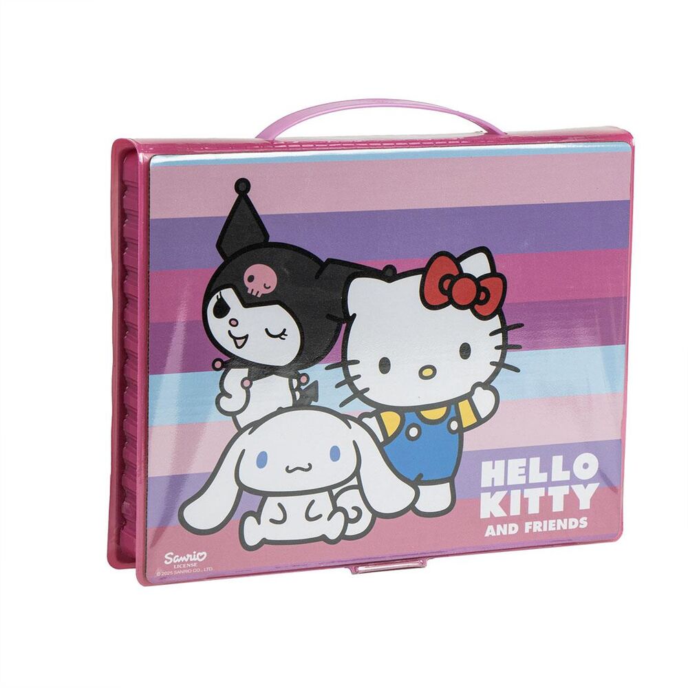 Set de papelería rosa Hello Kitty y Friends con materiales de dibujo y pegatinas - 2