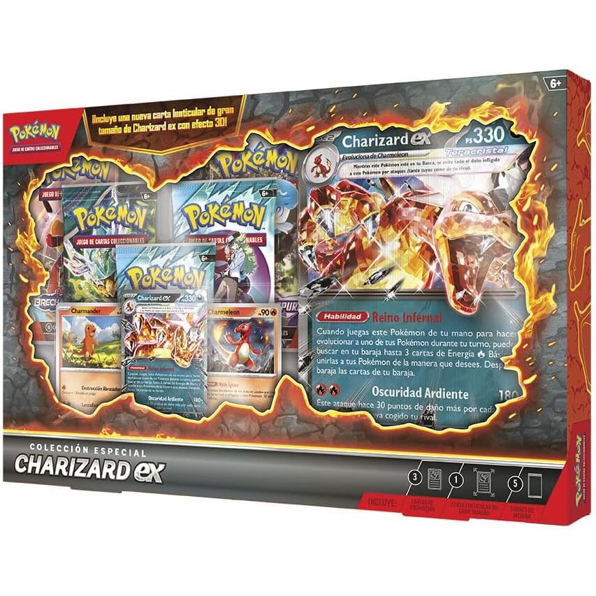Blíster Pokémon Charizard ex con carta lenticular 3D - 5