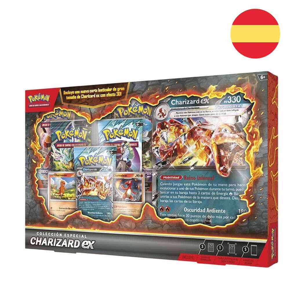 Blíster Pokémon Charizard ex con carta lenticular 3D