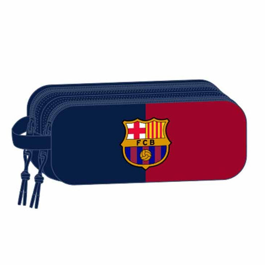 Portatodo doble 3D del F.C. Barcelona en azul marino y granate