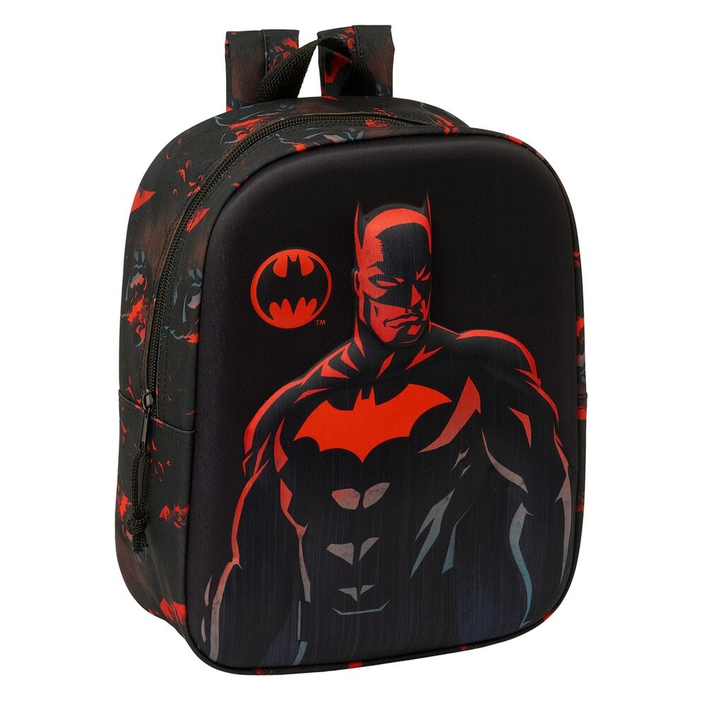 Mochila infantil negra y roja de Batman DC Comics con diseño 3D