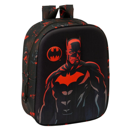 Mochila infantil negra y roja de Batman DC Comics con diseño 3D