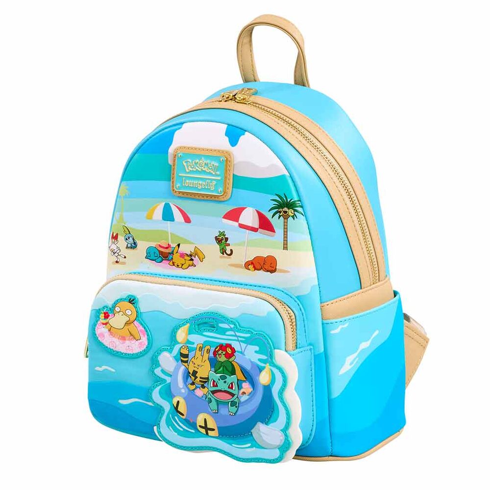 Mochila azul Pokémon Pool Party de Loungefly con escena de piscina - 2