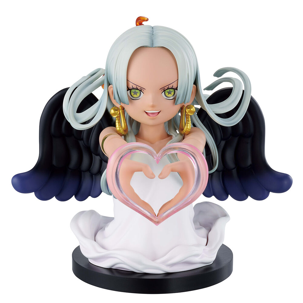 Figura de S-Snake de One Piece con alas oscuras y corazón rosado