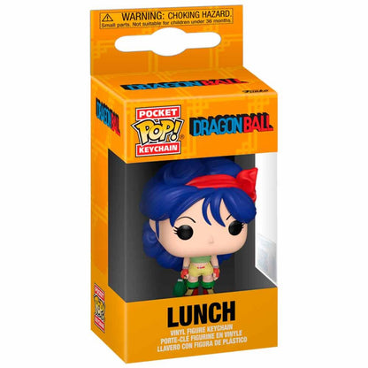 Llavero FUNKO Pocket POP de Lunch de Dragon Ball con cabello azul y lazo rojo - 2