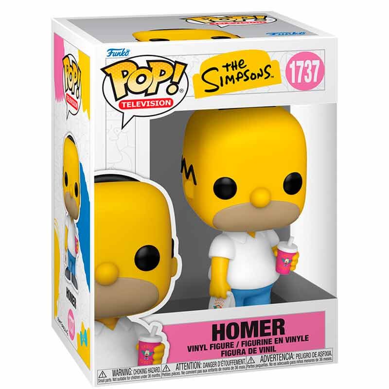 Figura Funko POP! de Homer Simpson con vaso rosa y bolsa - 2