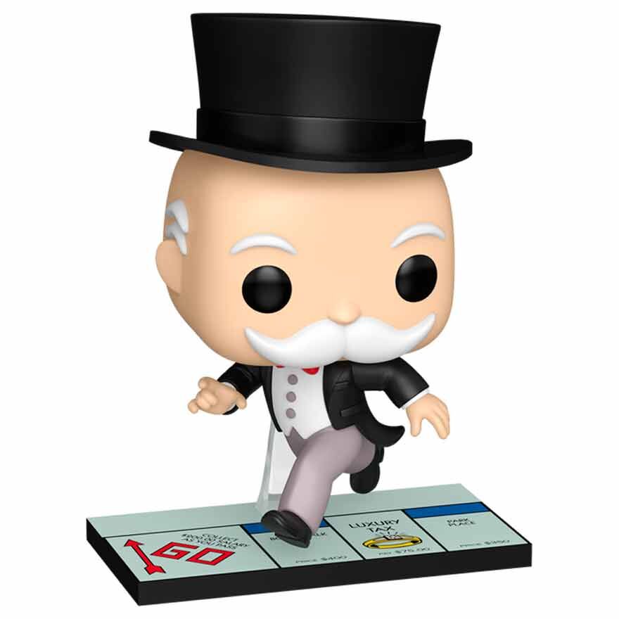 Figura Funko POP! de Mr. Monopoly sobre base de Monopoly
