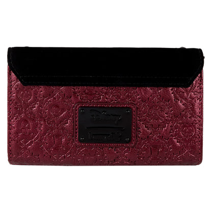 Cartera billetero Loungefly de Villanas Disney en negro y burdeos - 2