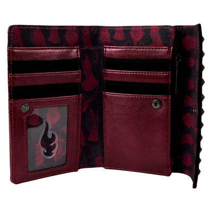 Cartera billetero Loungefly de Villanas Disney en negro y burdeos - 3