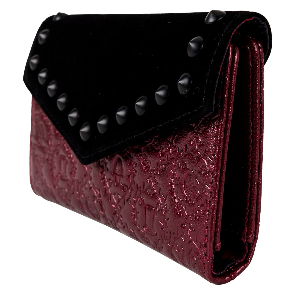 Cartera billetero Loungefly de Villanas Disney en negro y burdeos - 4