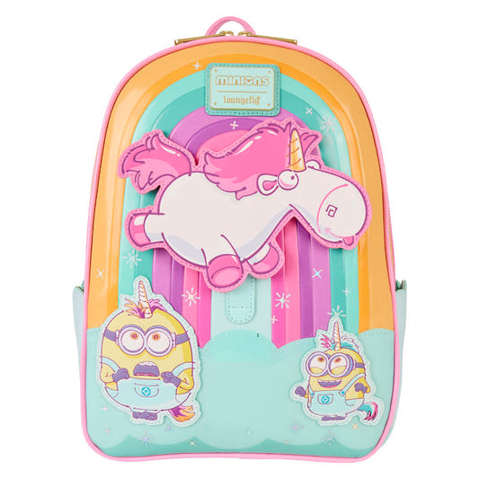 Mochila Loungefly de Minions con unicornio rosa y diseño de arcoíris - 2