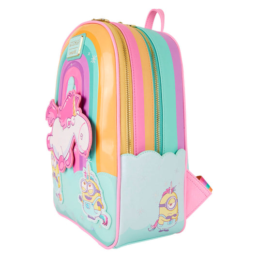 Mochila Loungefly de Minions con unicornio rosa y diseño de arcoíris - 3