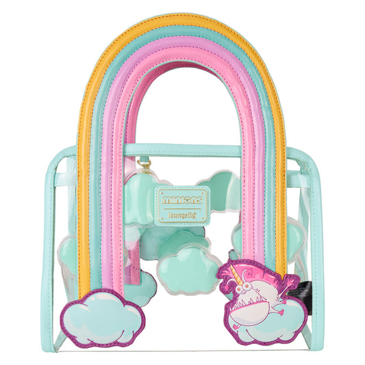 Bolso bandolera transparente Fluffy Unicorn Minions Loungefly con detalles arcoíris - 3