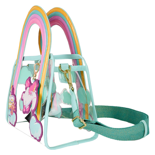 Bolso bandolera transparente Fluffy Unicorn Minions Loungefly con detalles arcoíris