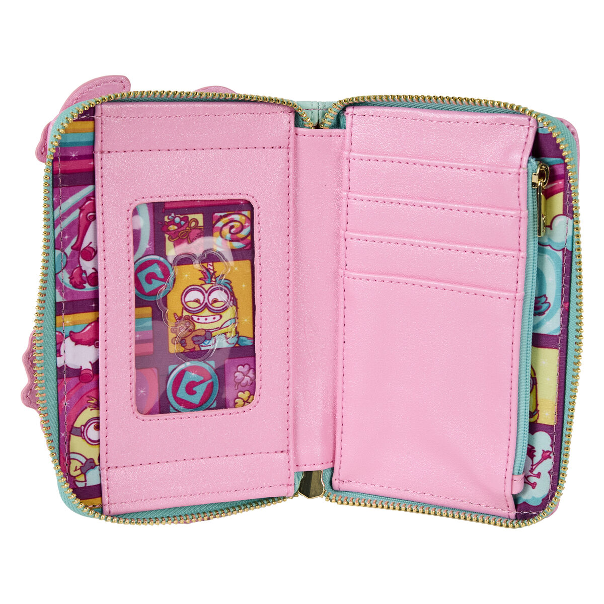 Cartera Fluffy Unicorn de Minions Loungefly en rosa y verde menta - 3