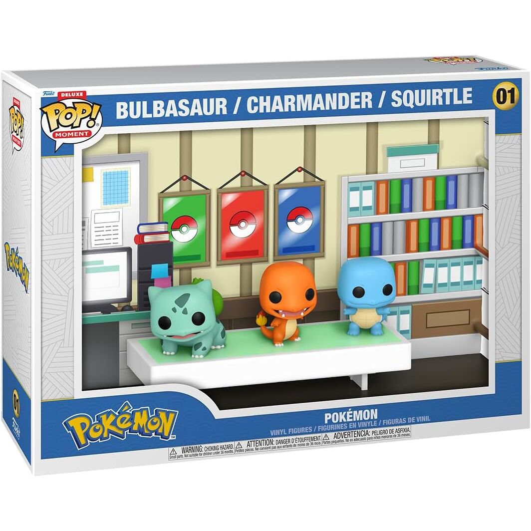 FUNKO POP! Moments Deluxe de Pokémon con Bulbasaur, Charmander y Squirtle