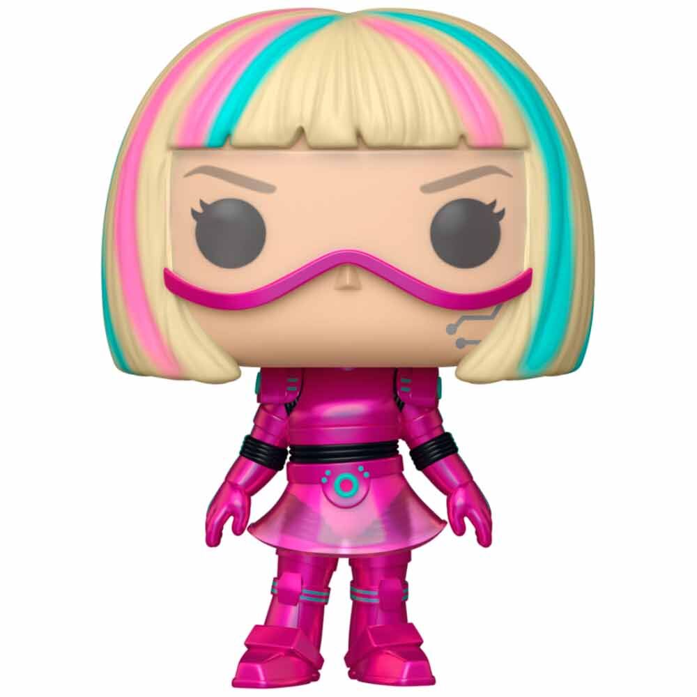 Figura Funko POP! de M3gan 2.0 con traje magenta y gafas rosas