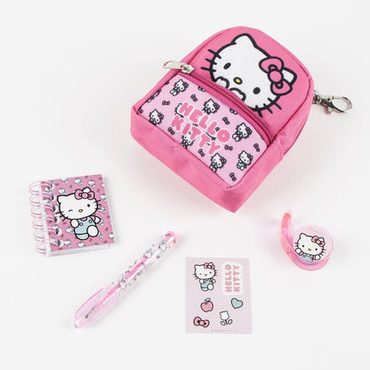 Set de papelería Hello Kitty rosa con mini mochila y accesorios - 5