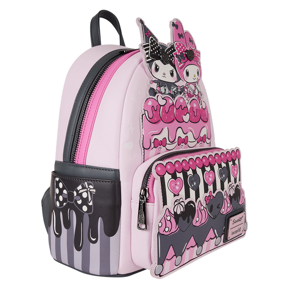 Mochila Loungefly de My Melody y Kuromi con diseño de tarta y corazones - 3