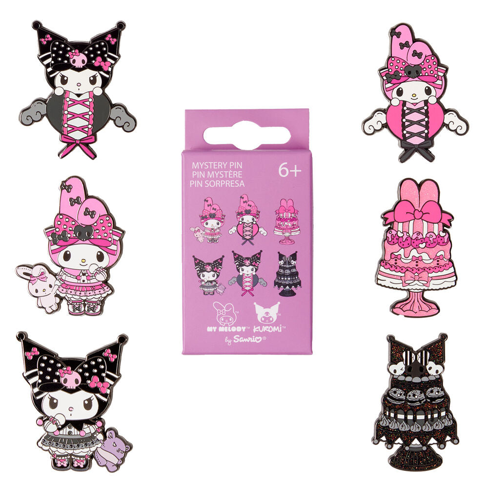 Blind box de pines esmaltados My Melody y Kuromi de Sanrio Loungefly