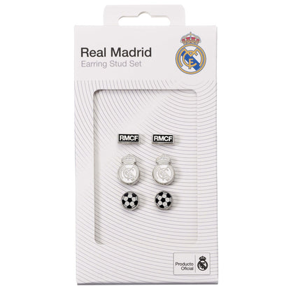 Set de tres pares de pendientes oficiales del Real Madrid