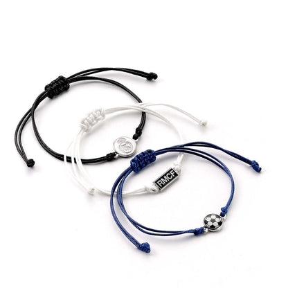 Set de tres pulseras ajustables del Real Madrid en negro, blanco y azul - 2