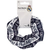 Coletero Real Madrid blanco y negro con escudo y nombre del club