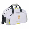Bolsa de deporte Real Madrid blanca con bandolera y bolsillo frontal