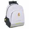 Mochila SAFTA Real Madrid 25/26 blanca y negra de 42 cm