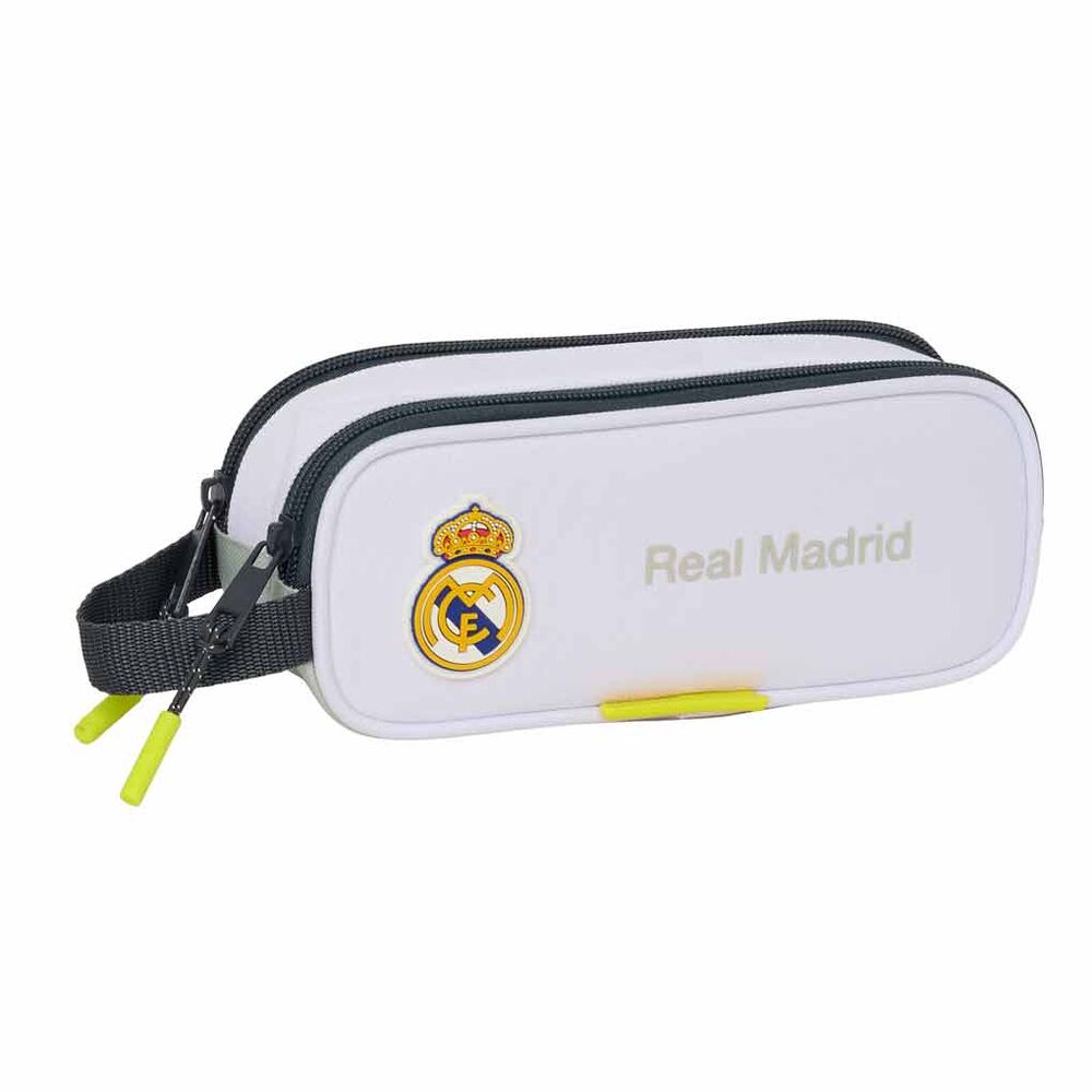 Portatodo doble Real Madrid 25/26 SAFTA blanco con dos cremalleras
