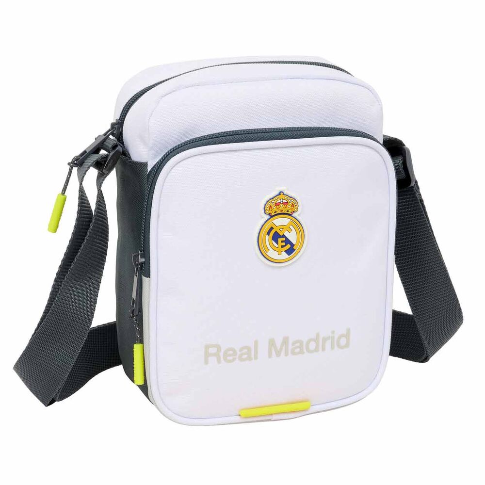 Bandolera blanca Real Madrid 25/26 con correa negra