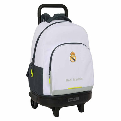 Trolley mochila con ruedas SAFTA Real Madrid blanco y negro