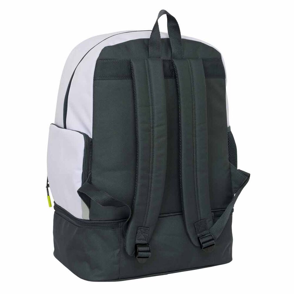 Mochila Real Madrid 25/26 SAFTA blanca y negra con compartimento inferior - 2