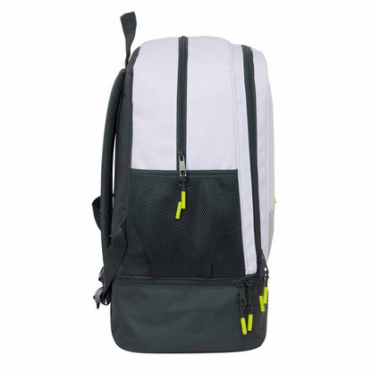 Mochila Real Madrid 25/26 SAFTA blanca y negra con compartimento inferior - 3