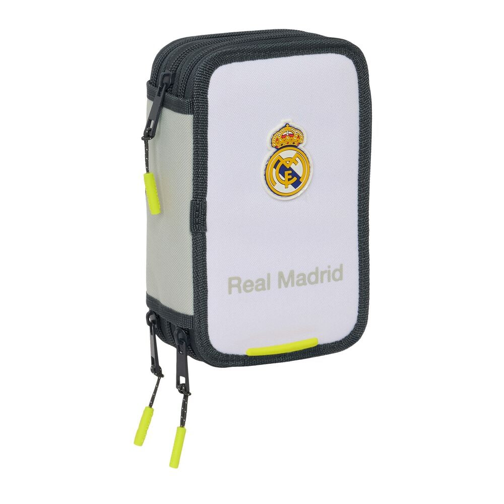 Plumier triple Real Madrid 25/26 de SAFTA con tres compartimentos