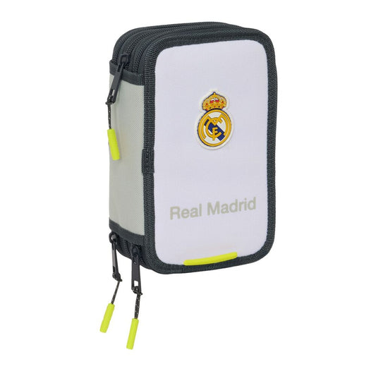 Plumier triple Real Madrid 25/26 de SAFTA con tres compartimentos